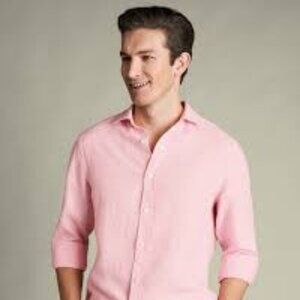 Charles Tyrwhitt Pure Linen Shirt - Pink